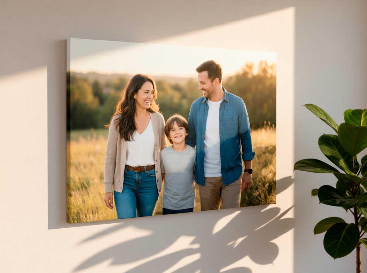 Range of canvas sizes with fast shipping and discounts