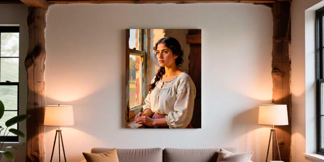 Stunning EZCanvas print in a cozy living room