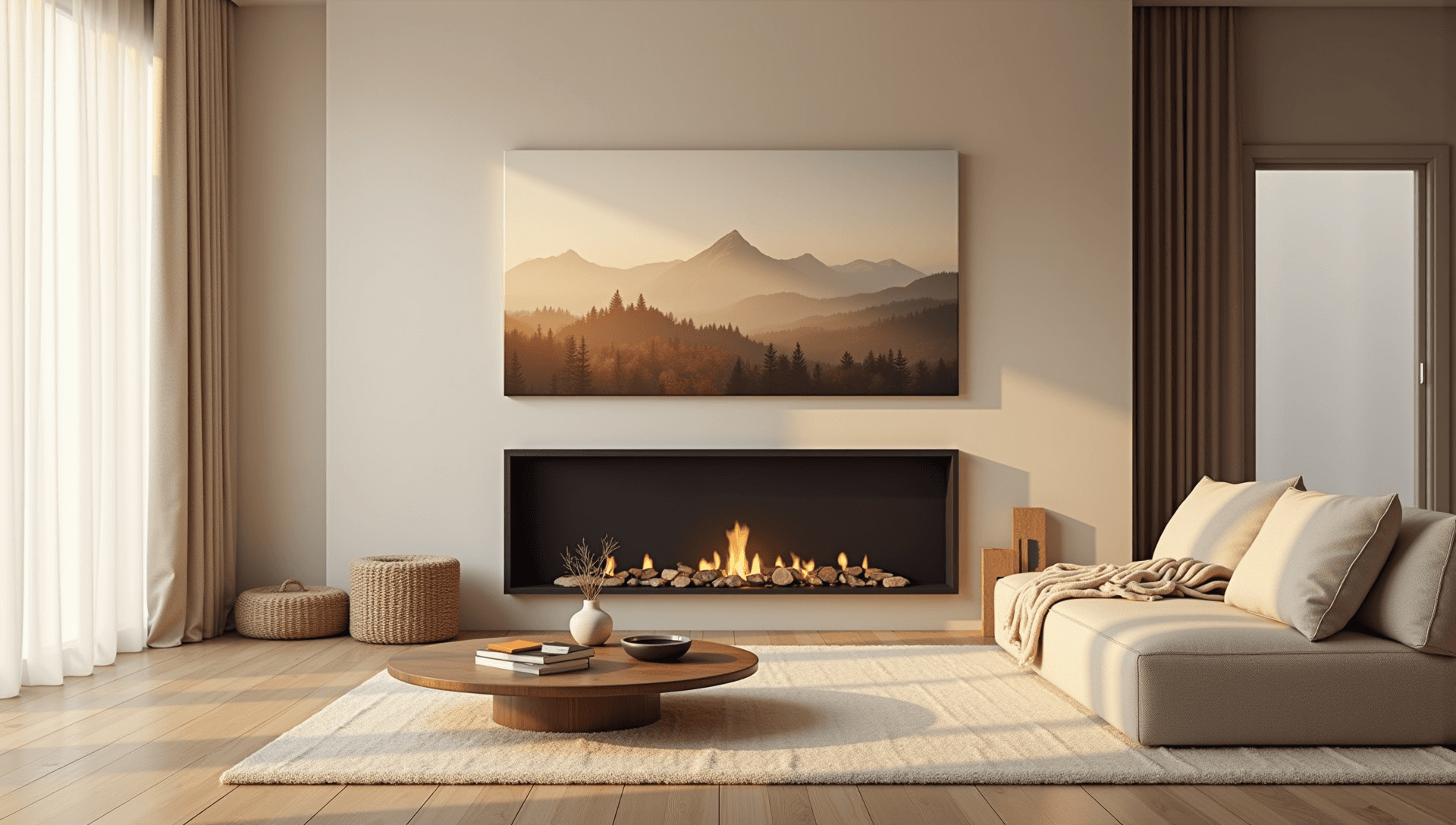 Stunning EZCanvas print in a cozy living room